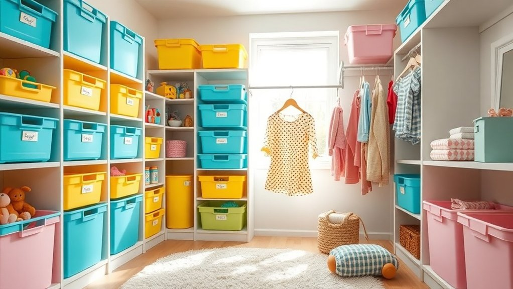 accessible colorful organized closet