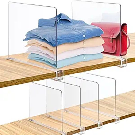 acrylic closet shelf dividers