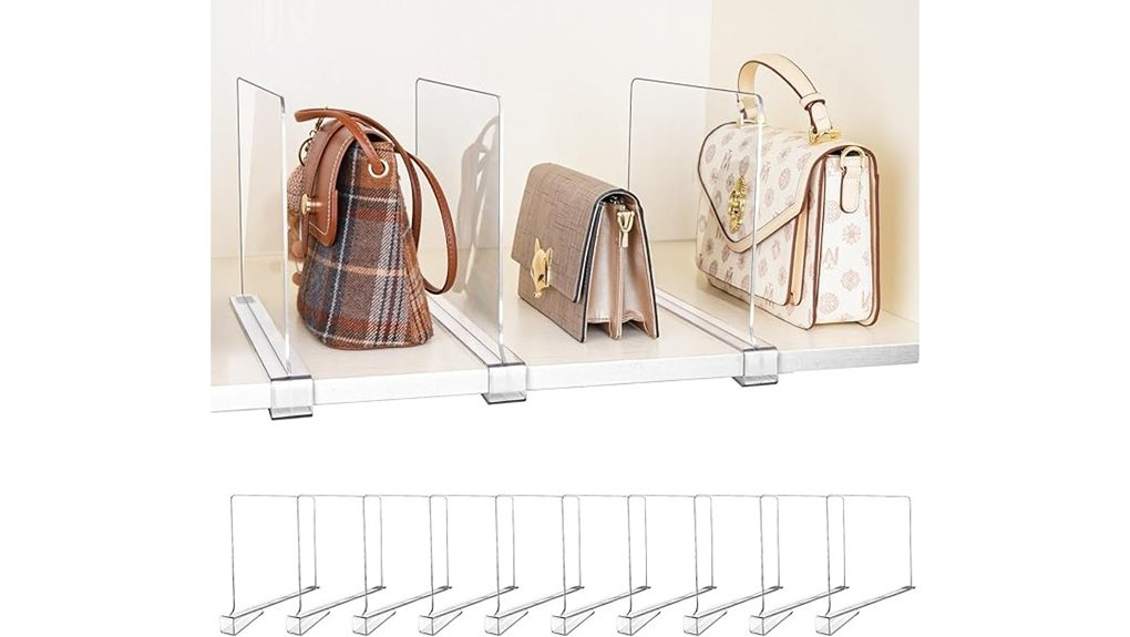 adjustable acrylic shelf dividers