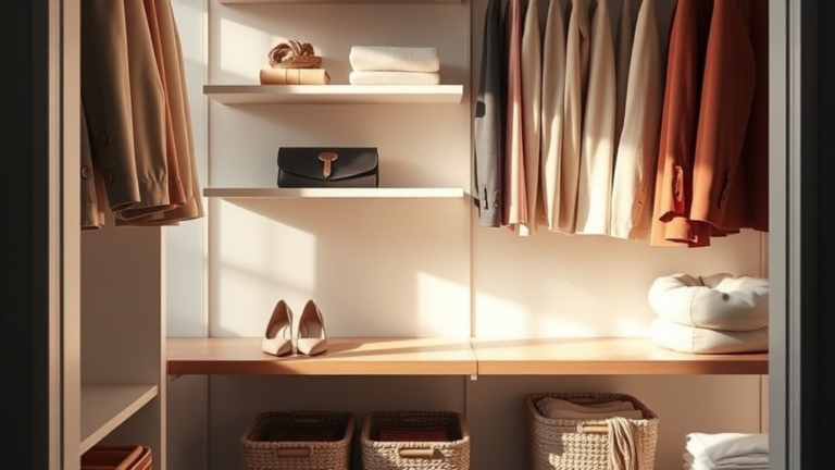 balanced reach in closet organization