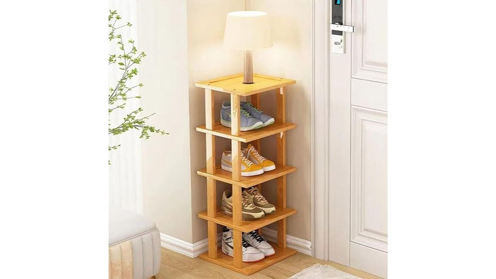 bamboo vertical shoe organizer