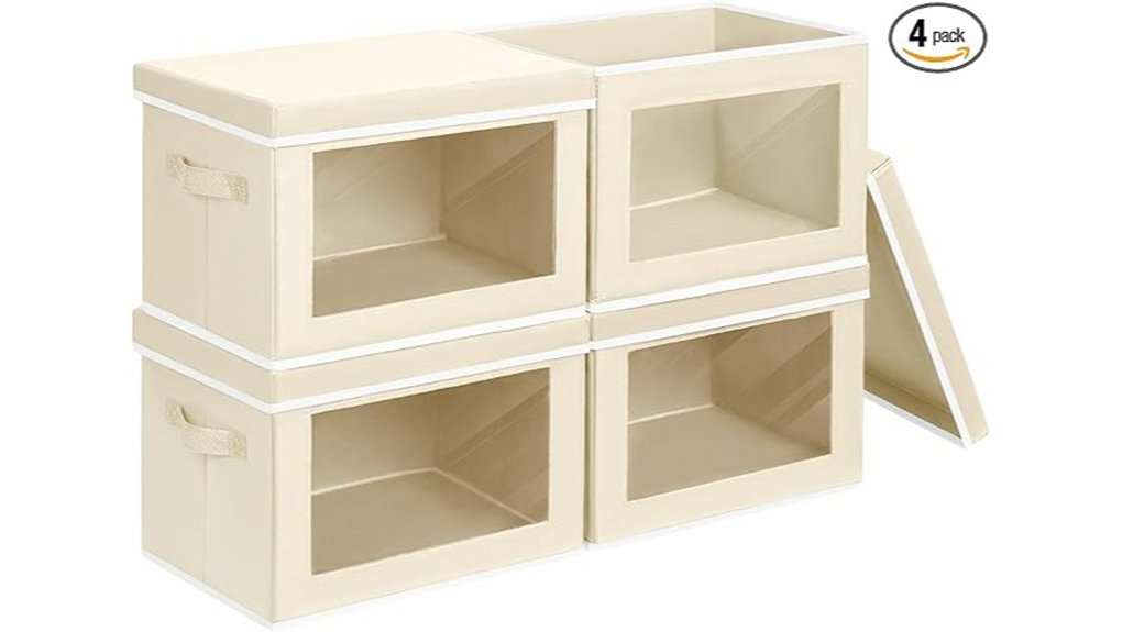 beige storage bins set