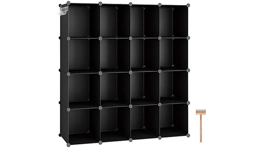 black 16 cube storage organizer