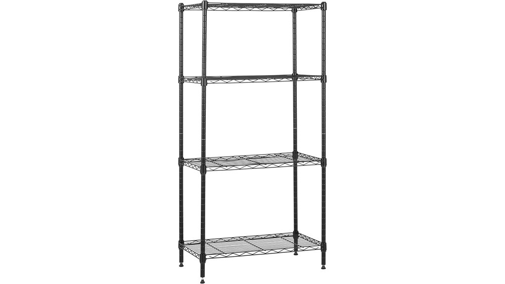 black steel wire rack