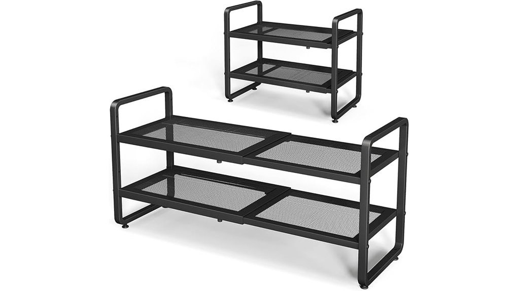 black two tier shoe organizer