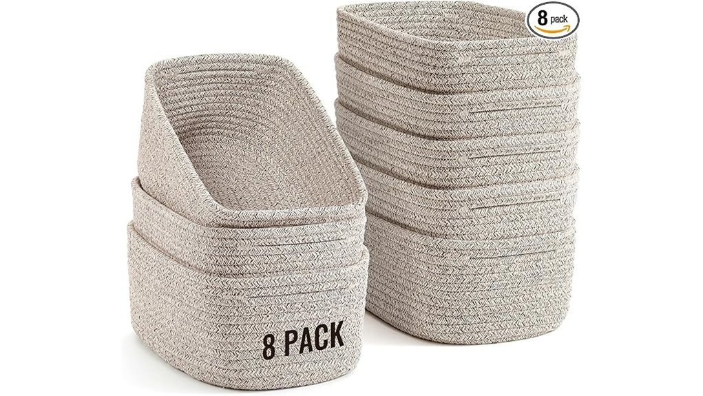 brown woven rope baskets