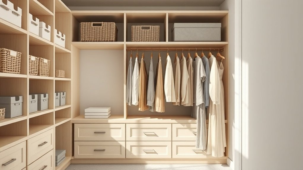 calm organized closet storage
