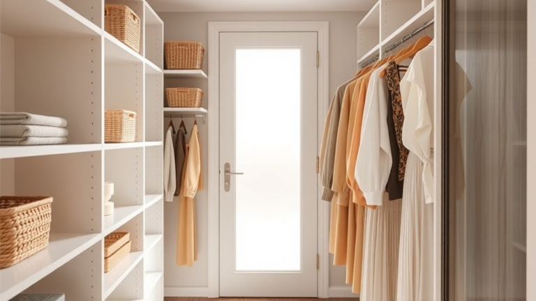 calmly organizing reach in closet