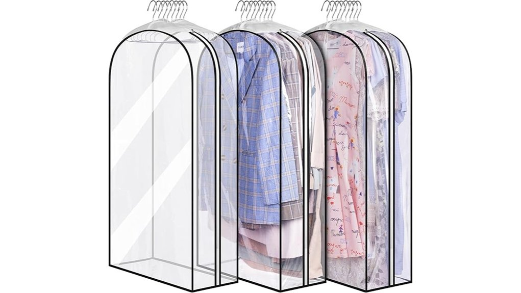 clear hanging garment bags