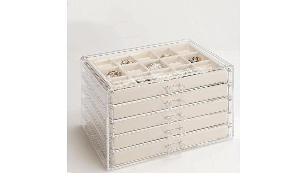 clear jewelry organizer box