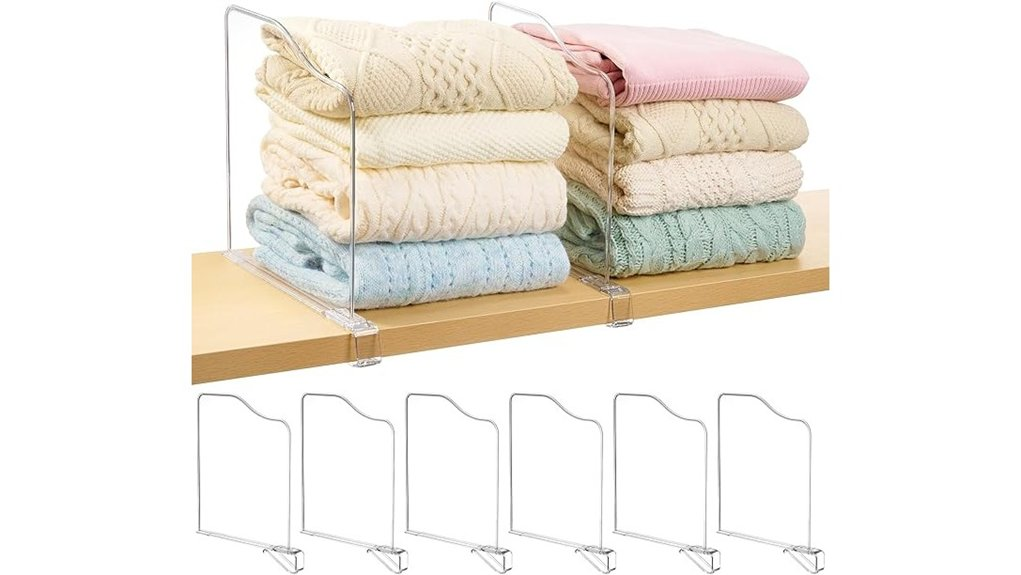 clear plastic shelf dividers