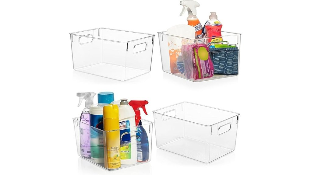 clear plastic storage bins