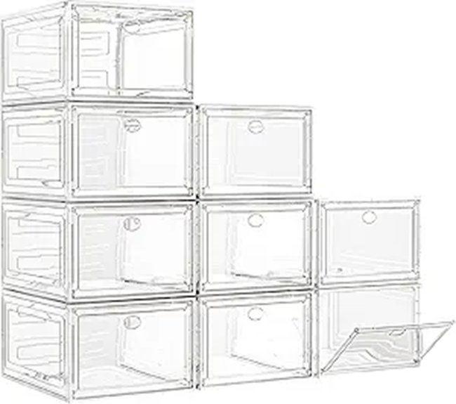 clear shoe storage boxes