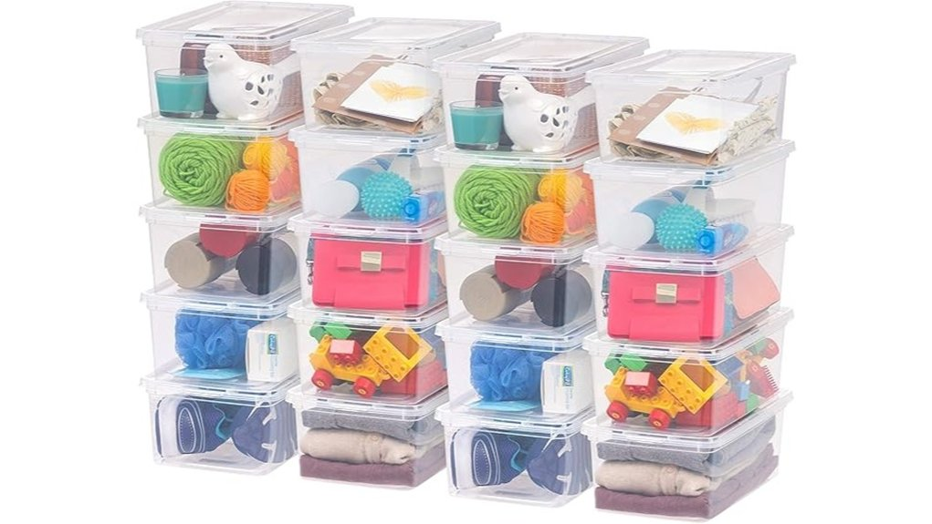 clear storage bins set