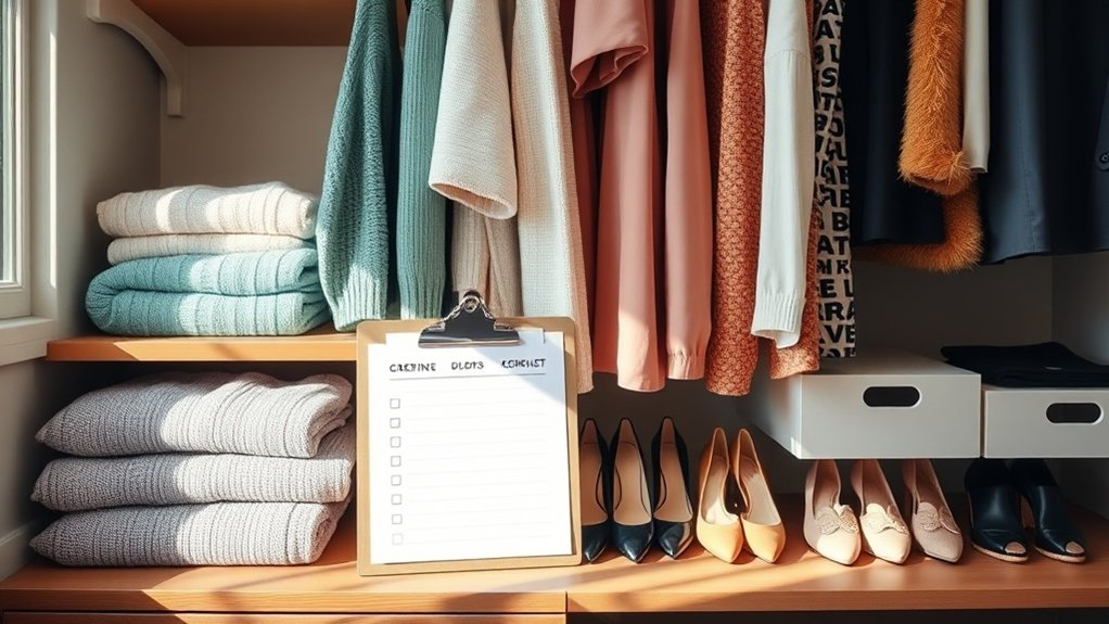 closet organization and decluttering