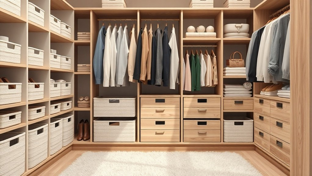 closet organization solutions with bins