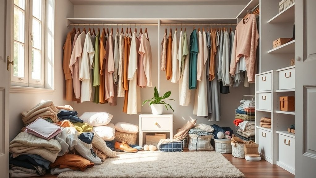 cluttered closet causes stress