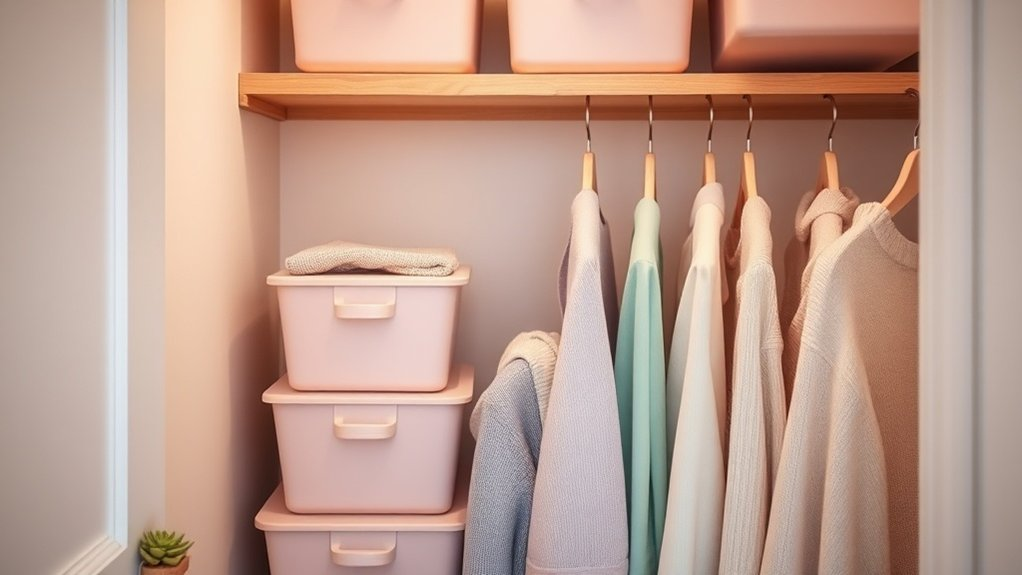 color coordinated closet organization
