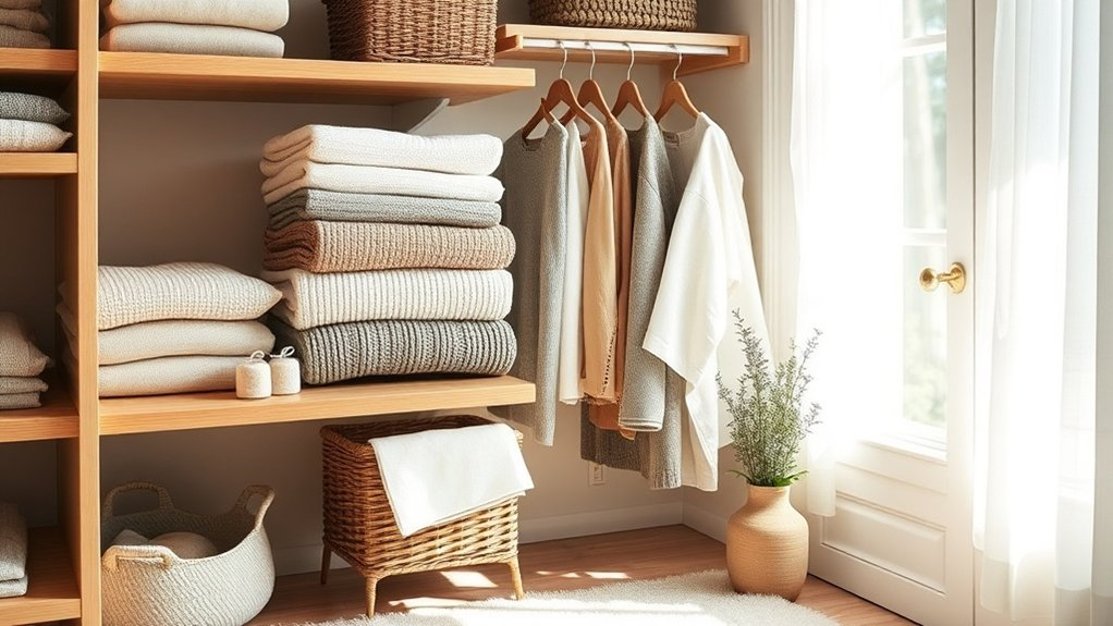 color coordinated closet organization