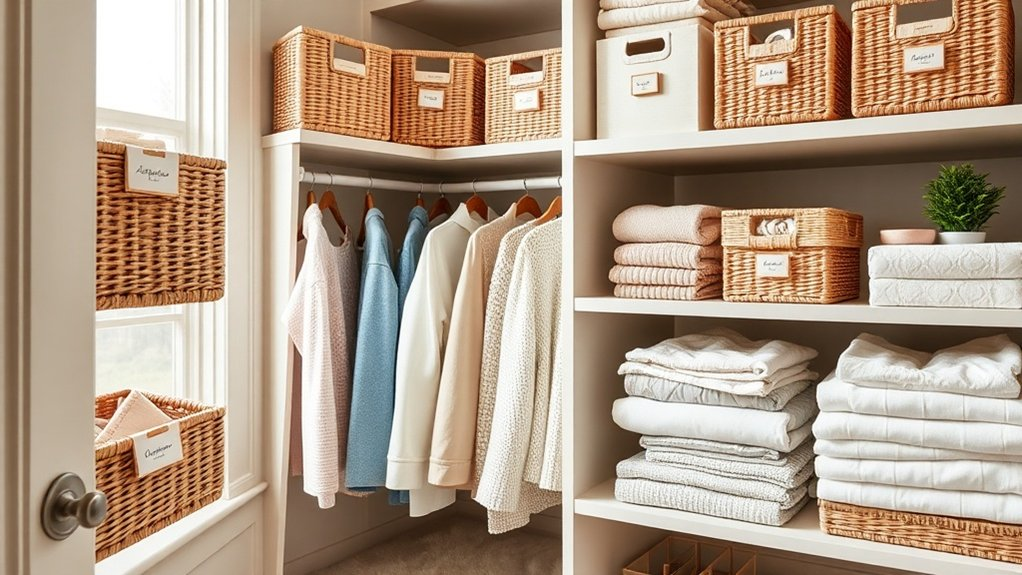 colorful functional closet organization