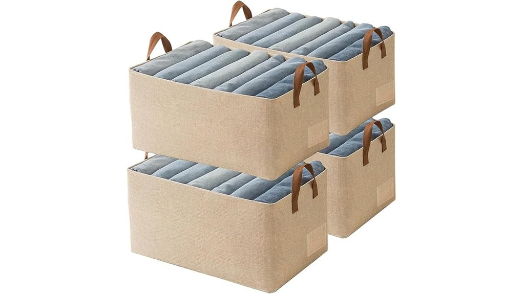 colorful linen storage bins