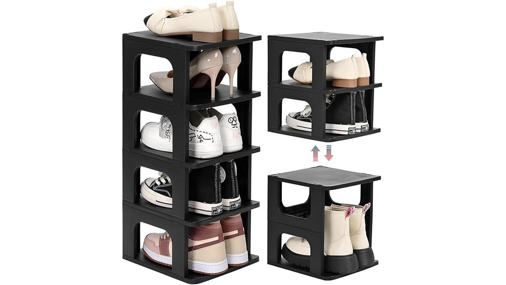 compact black shoe organizer