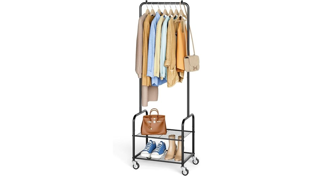compact shelving clothes rack