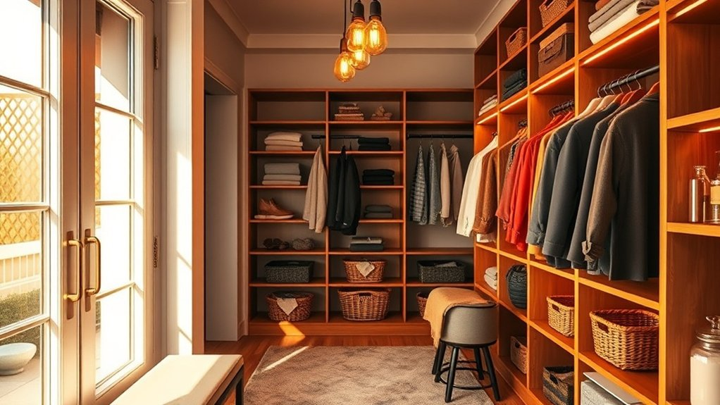 cozy warm closet lighting