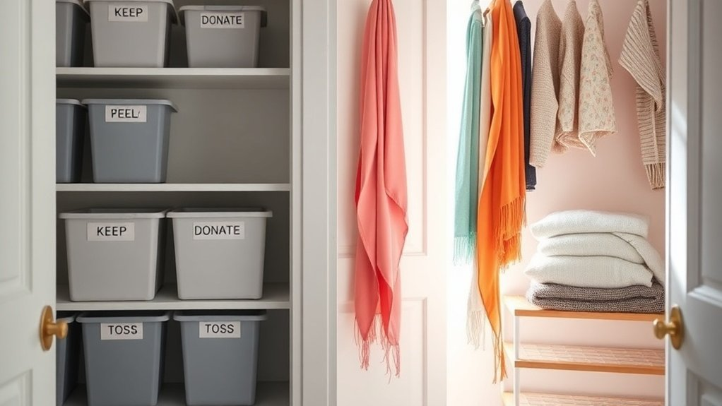 declutter keep donate toss
