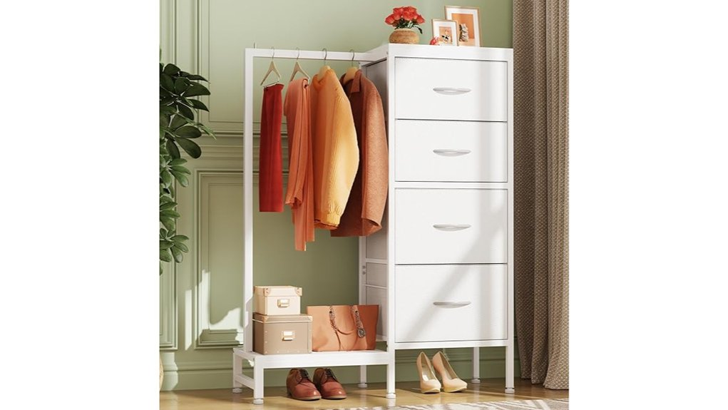 dresser with hanging rack