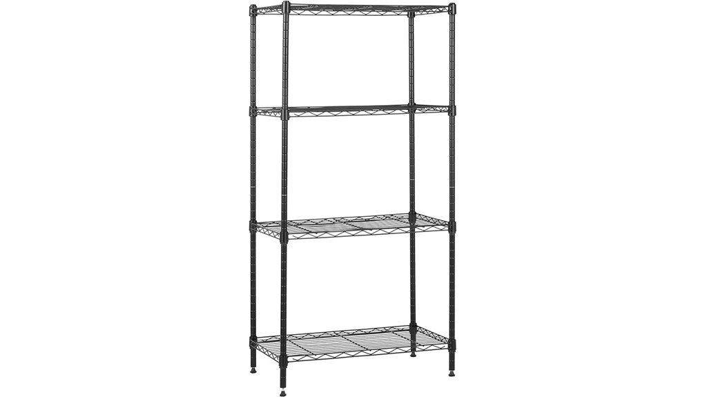 durable black wire shelving