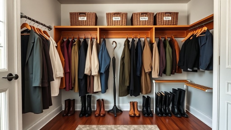 efficient coat closet organization