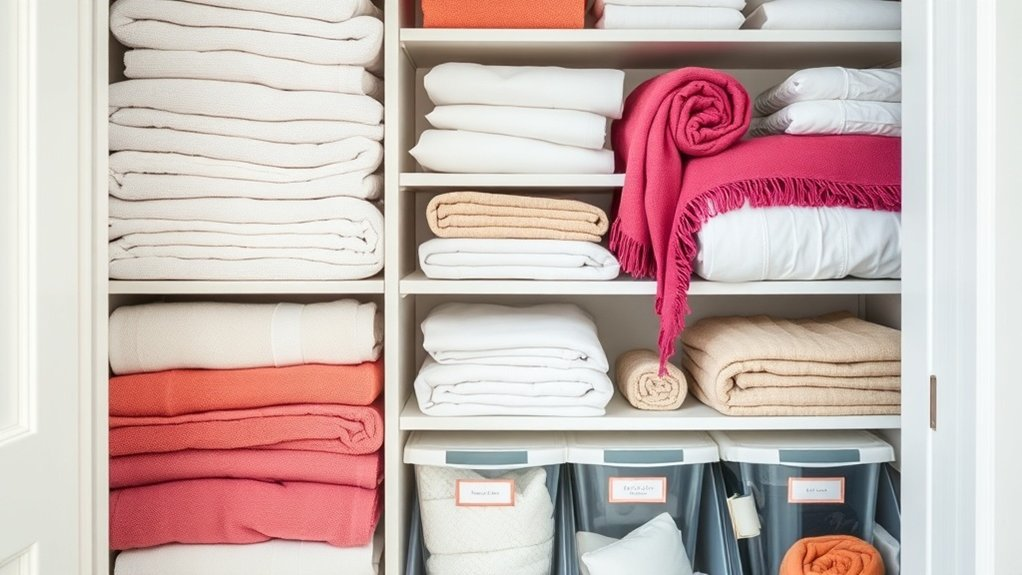 efficient linen closet organization