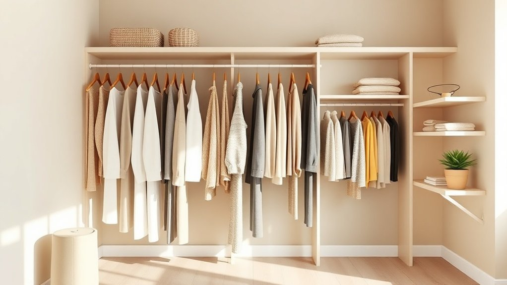 efficient minimalist closet organization