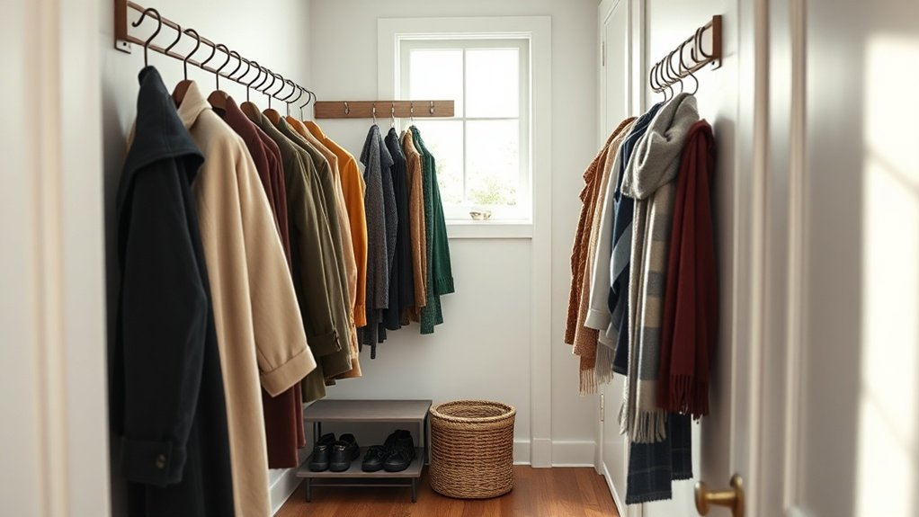 efficient shallow closet organization