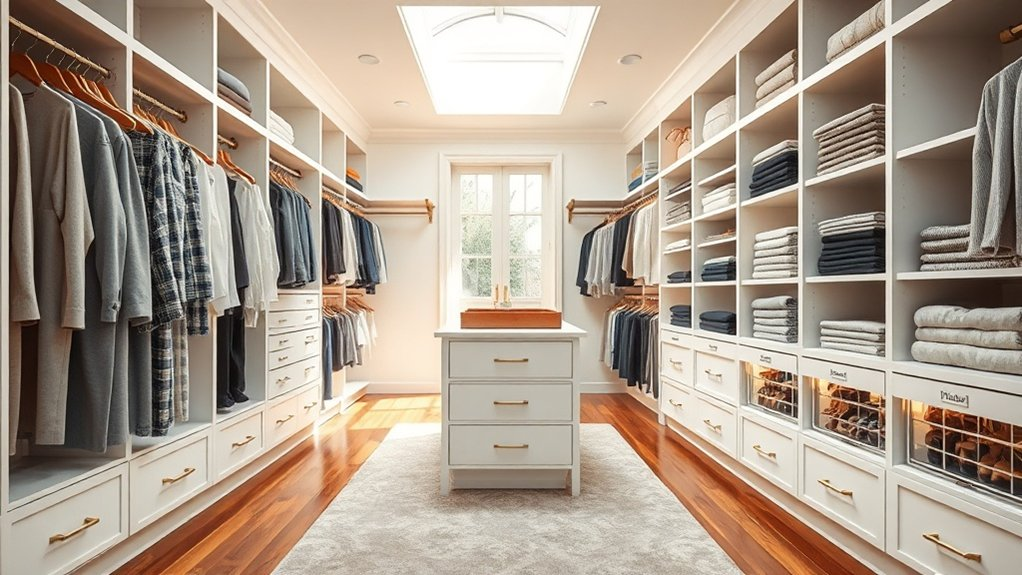 efficient walk in closet zones