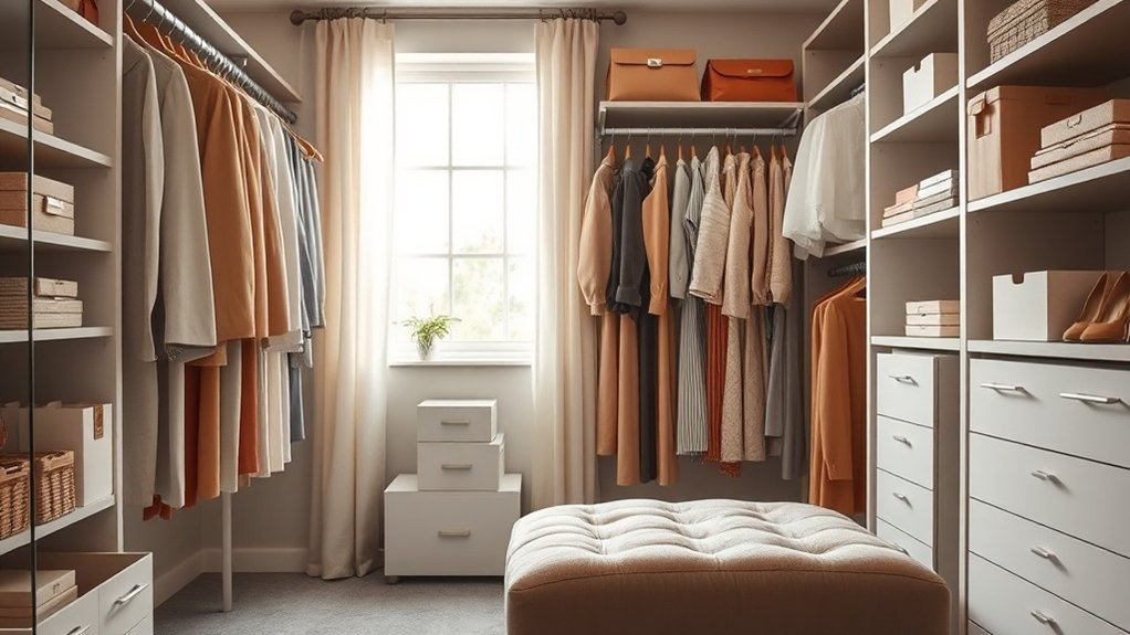 efficiently organized closet space