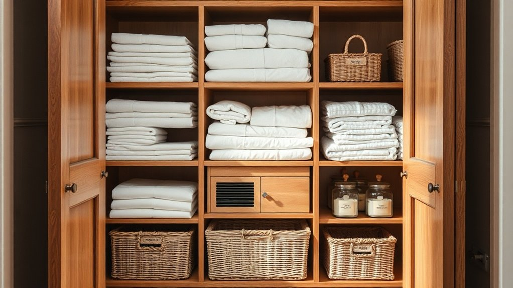 effortless linen closet organization