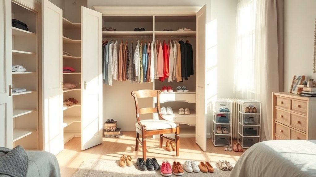 empty closet for organization