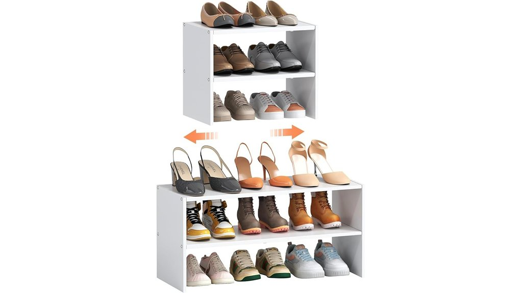 expandable two tier shoe organizer