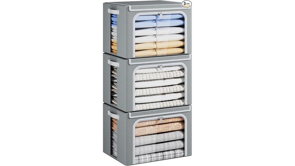 foldable lid storage bins