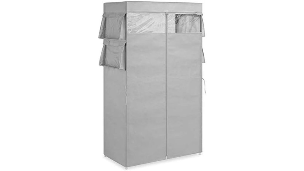 gray wardrobe with storage