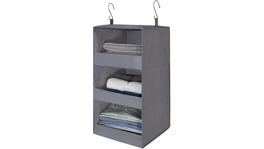 hanging closet organizer shelves