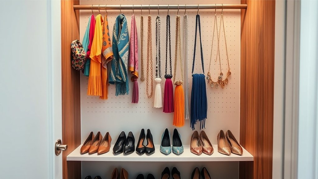 hooks and pegboards organization
