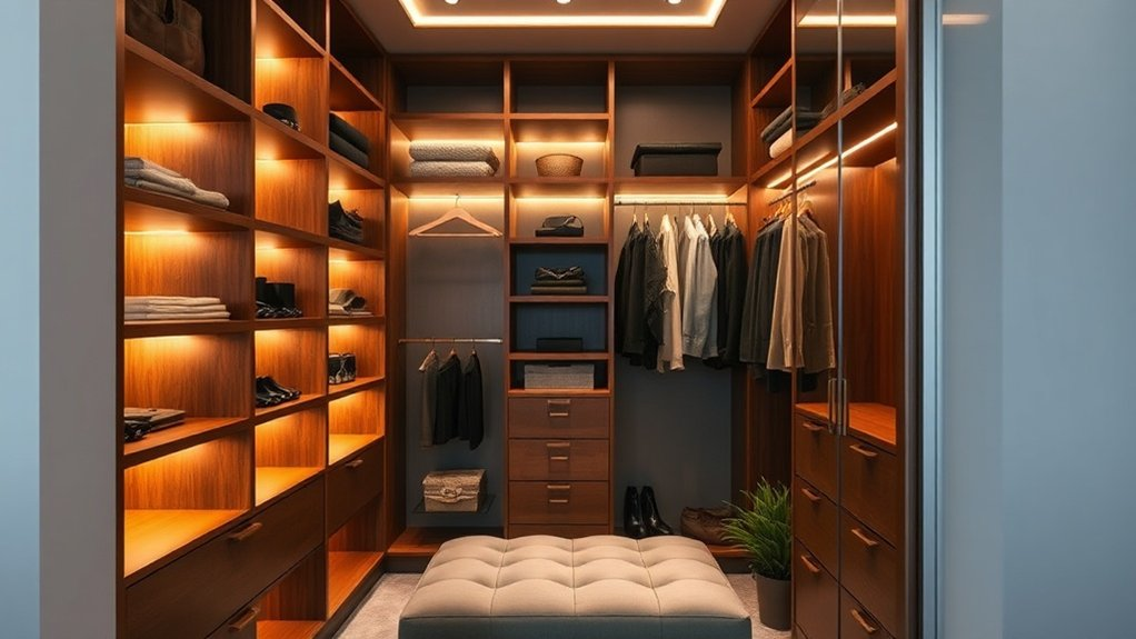 illuminate and organize closets