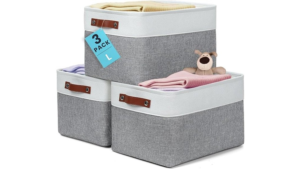large fabric storage baskets