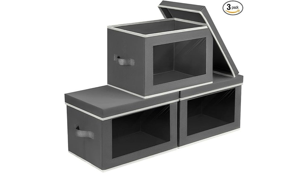 lidded fabric storage bins