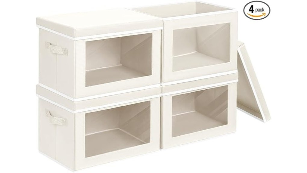 lidded fabric storage bins