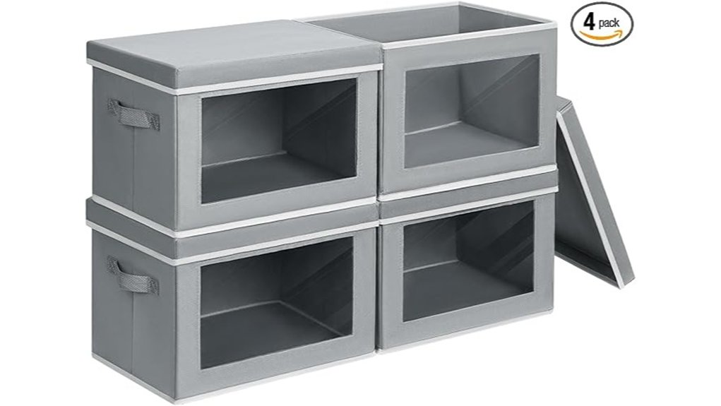 lidded fabric storage bins