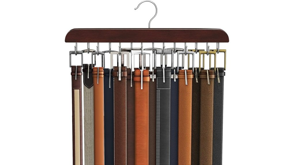 mahogany belt hanger organizer